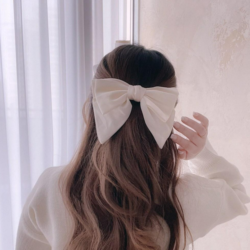 로라하 고급 새틴원단 빅사이즈 왕리본 머리핀 헤어핀 자동핀 레이