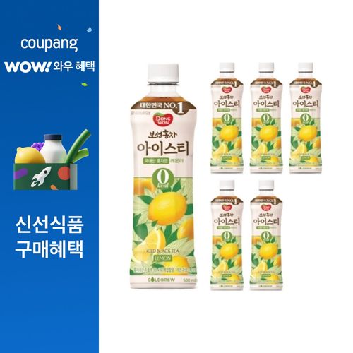 동원보성홍차 아이스티 제로 레몬, 500ml, 6개
