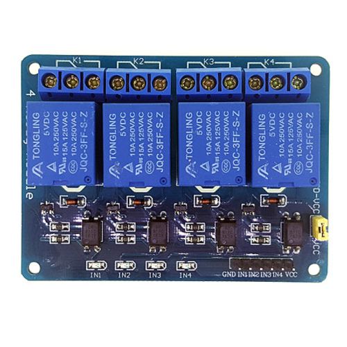 아두이노 4채널 릴레이 모듈 arduino Optocoupler Relay Module RELAY-MODULE-4CH, 1개