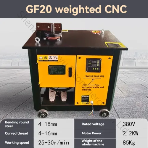GF20 220V/380V CNC 철근 굽힘기 자동 스터럽 벤더 4-18mm 건설용 철근 가공 산업용 파이프 굽힘