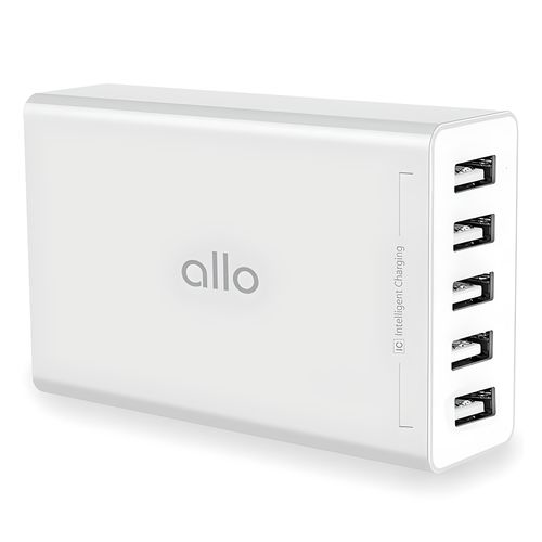 알로코리아 USB 5포트 2.4A 스마트 멀티 고속 충전기 UC401S, 화이트, 1개