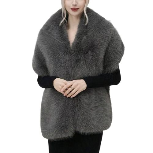 겨울 웨딩드레스와 호환되는 럭셔리 인조 모피 숄더 랩 아웃도어 예식 소프트 웜 숄 여성 이브닝 파티웨어와 호환됩니다