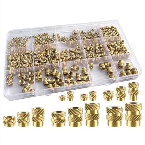 400pcs 스레드 인서트, M2/M2.5/M3/M4/M6 스레드 Knurled Nuts 구색 키트, 플라스틱 3D 프린팅 용 열 세트 인서트