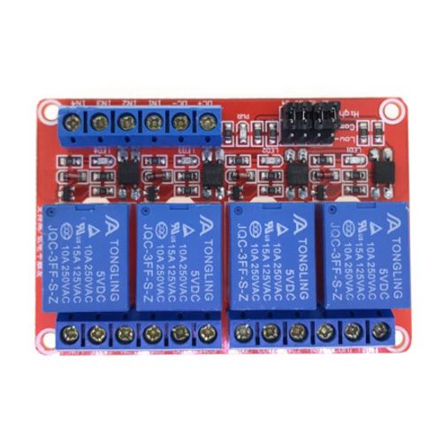 아두이노 4채널 릴레이 모듈 II RELAY-MODULE-4CH-II, 1개