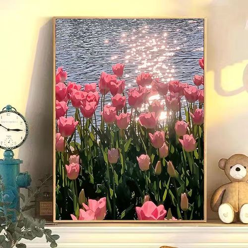 그림 하루, DIY 명화 그리기 풍경 캔버스형 40x50 모음, 09. 윤슬을 품은 튤립, 1개