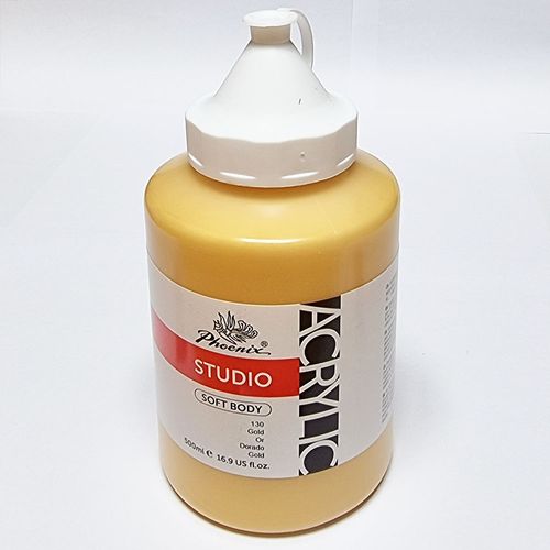 아크릴물감 STUDIO 500ml 130 Gold/ 대용량 리필낱색 미술 회화 벽화 공예 diy 디자인 인테리어재료