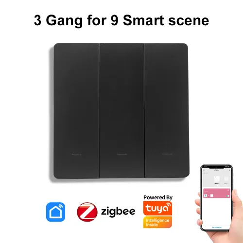 Tuya 스마트 ZigBee 무선 장면 스위치 푸시 버튼 12 장면 배터리 구동 송신기 자동화 Tuya 장치 용 1/2/3/