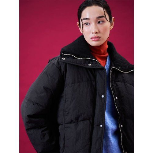 에잇세컨즈 남성 숏패딩/헤비 아우터 니트 카라 퀼팅 점퍼 324Y38LY45