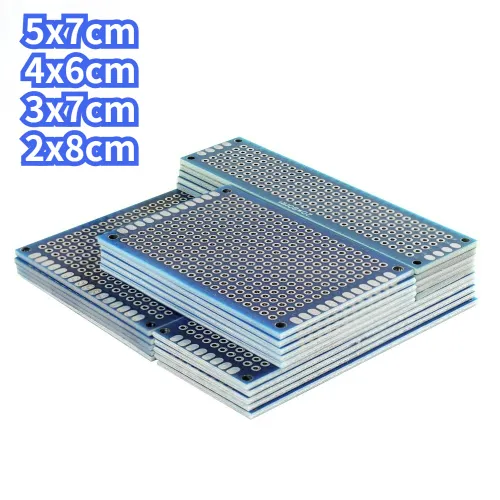 20개 PCB 키트 보드 프로토타입 브레드보드 양면 회로 보드 블루 2x8 3x7 4x6 5x7cm 범용 PCB 실험 보드 DIY