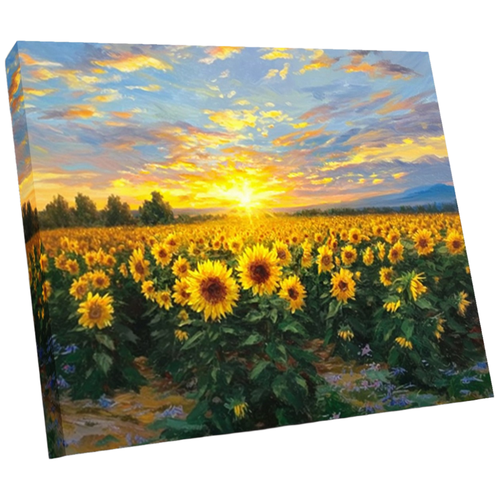 뉴타임즈 보석십자수 캔버스 40X50 다이아몬드 그림 3D 다이아몬드 자수를 붙이다 반짝반짝 가정 장식품 액자 포함 DIY 수공예 애호가 특별한 선물, 1세트, 해바라기 풍경 00205