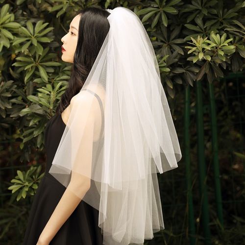 업턴 셀프웨딩 베일 면사포 브라이덜샤워 웨딩소품 헤어장식 숏베일 웨딩촬영