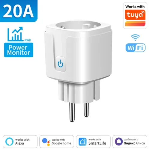 TNCE Tuya WiFiZigbee 스마트 플러그 16A20A EU 소켓 전력 모니터링 타이밍 기능 포함 Alexa GoogleHome과