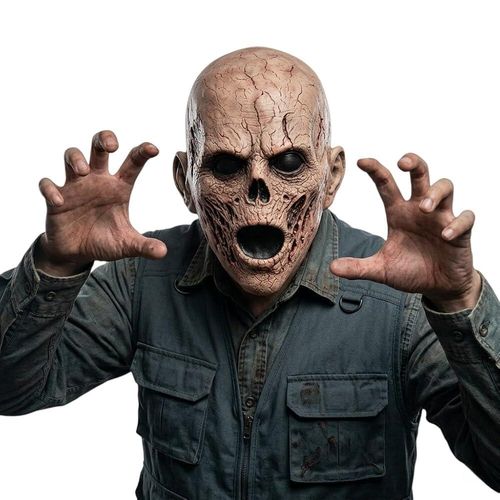 X-merry toy Creepy Zombie Mask Scary Ghoul Helmet Realistic Latex Face Cover Horror Headgear for A