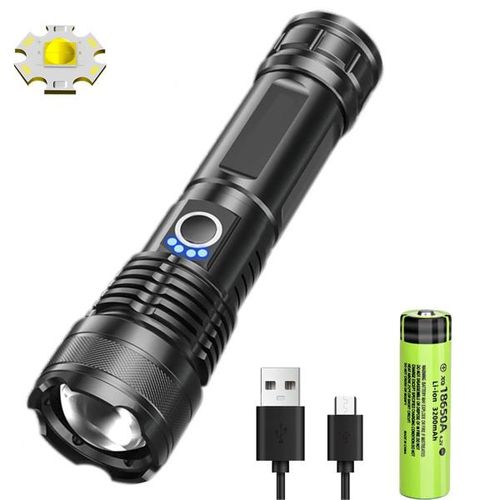 800W LED 손전등 10000000 LM 강력한 2000mAh 배터리 전술 토치 플래시 라이트 스마트 디스플레이가 장착된 USB 충전식 랜턴