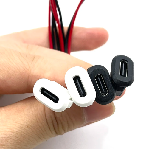 핸셀 C타입 방수 충전 USB 단자 케이블 커넥터 소켓 DIY 작업용 2선, 1개