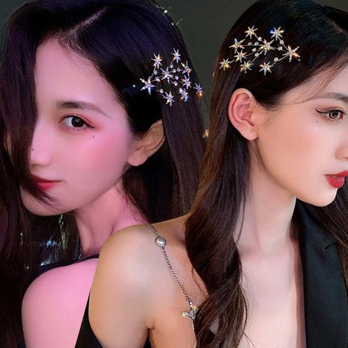 별집게핀 금색머리핀 반짝이 큐빅 별 헤어핀 실버 황금 반짝이핀 파티핀 은색머리핀 헤어집게