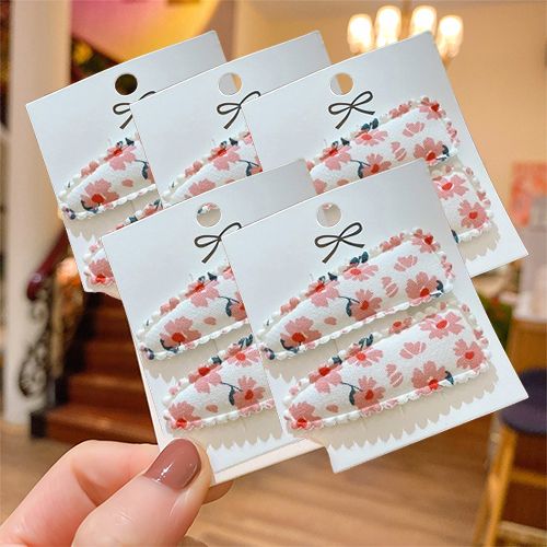 리빙플로우 빈티지로즈 레이스 패브릭 헤어 머리핀 2종 x 5p 세트