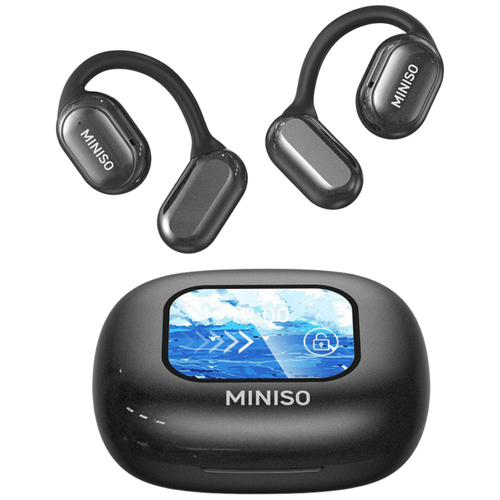 MINISO X30 무선 블루투스 헤드폰 다기능 터치 컨트롤 ANC 노이즈 캔슬링, 블랙, AI 버전
