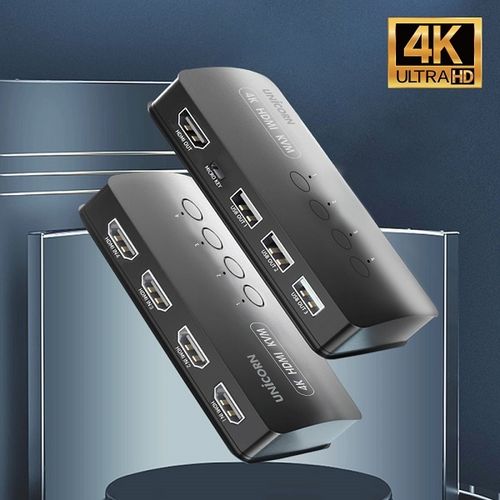 (서진네트웍스) 유니콘 4K 모니터,키보드,마우스,USB공유 (KVM-400HV) (KVM스위치/4:1/HDMI/케이블 포함)