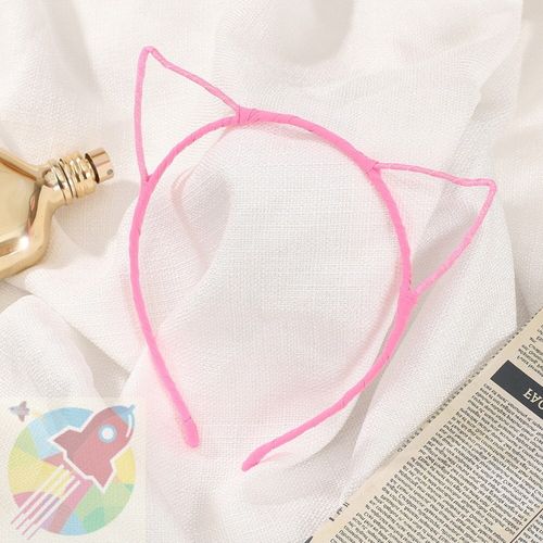 WZK 반짝이 고양이 귀 헤어밴드 분홍 화사한머리띠 예쁜머리띠