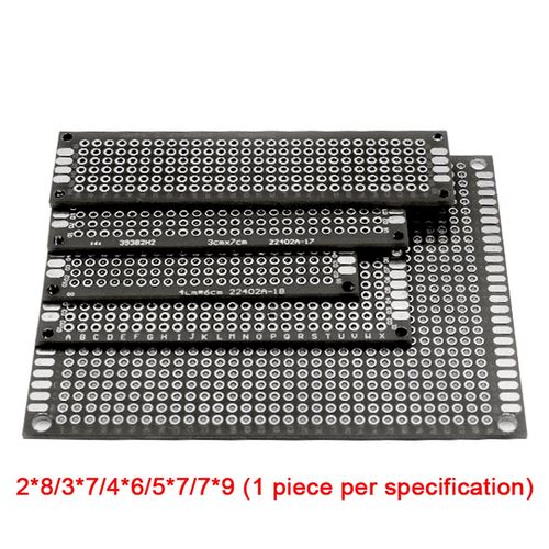 양면 프로토타입 DIY 범용 회로 PCB 보드, 프로토보드 브레드보드, 6 가지 색상, 2x8, 3x7,