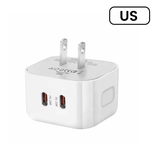 Elough 40W 더블 타입 C 고속 충전 어댑터 USB 슈퍼 미국영국EU 휴대 전화 Iphone Huawei Xiaomi Samsung