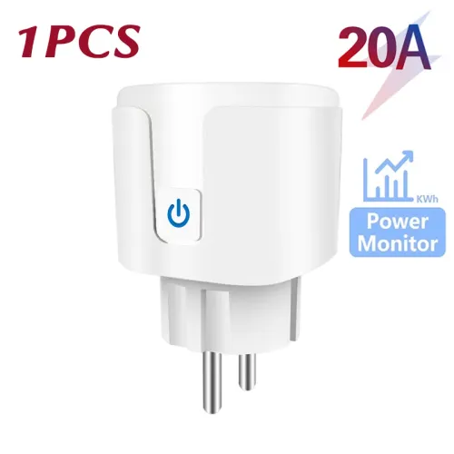 Tuya WiFi/Zigbee 스마트 플러그 EU 소켓 16A/20A 전원 모니터 타이머 원격 음성 제어는 Alexa Google 홈