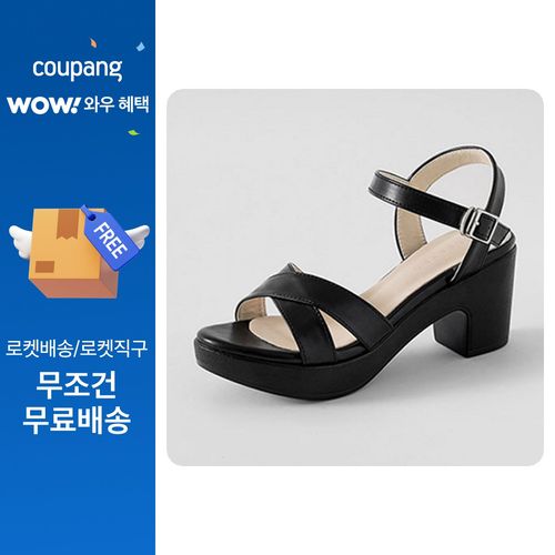 착한구두 여성용 미닛 크로스 스트랩 샌들힐