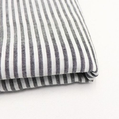 린넨원단 옷감 린넨혼방 스트라이프, 3mm 린넨 블랙 그레이 (40수정도), 1개