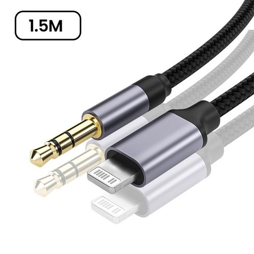 Elough 3.5mm 오디오 연장 케이블 남성-번개 남성 Aux 케이블 헤드폰 용 스피커 연장 코드 iPhone 14 13