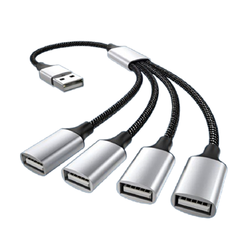 키넬 USB 케이블 분배기 4구 25cm 고속 데이터 전송 OTG 허브, 1개, 단일색상