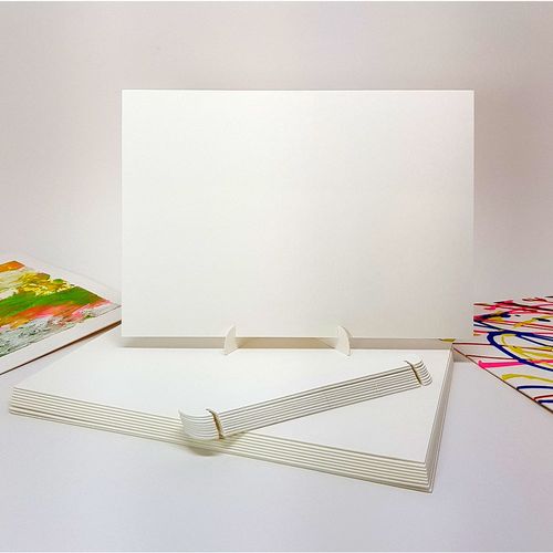종이캔버스 직사각 캔버스와 액자를 하나로 전시 미술 공예용 작품지 받침대유 19x27cm 평량900g 두께1.2mm, 10개, 비5