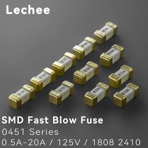 10 개/몫 0451 1808 2410 SMD 고속 블로우 퓨즈 0.5A 0.75A 1A 2A 3A 4A 5A 6.3A 7A 8A 10A 12A 15A 20A 500mA 750mA