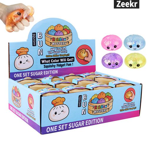 Zeekr 만두 말랑이 스퀴시 랜덤박스 12개입 글리터 슬로우 리턴 스트레스 해소 피젯토이