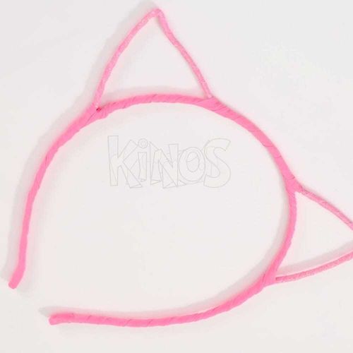 Kinos 머리끈 고양이 귀 헤어밴드 핑크