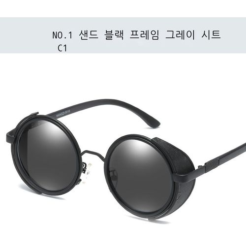 2023 새로운 유럽과 미국의 복고풍 펑크 선글라스 금속 선글라스 라운드 프레임 선글라스 남성과 여성 도매