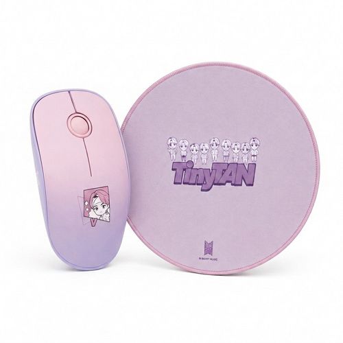 BTS 저소음 무선마우스+마우스패드 세트, 뷔, TYNYTAN
