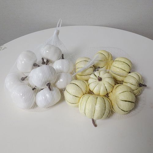 가을장식 호박모형묶음 야채모형 인조야채 주방데코 테이블장식, 베이지