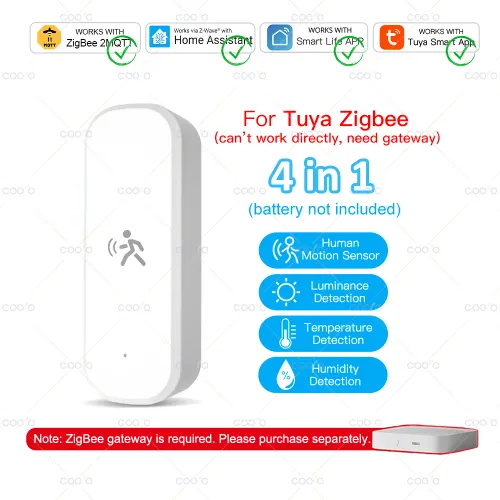 Tuya Zigbee 모션 센서 10G MmWave 레이더 조도 온도 습도가있는 스마트 인체 센서는 Alexa Google과 함께