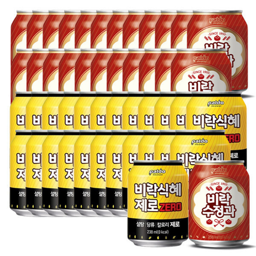 비락식혜제로 24개 + 수정과캔 24개