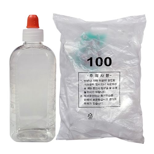 신영 국내생산 PET 투명 100cc 짧은마개 투약병
