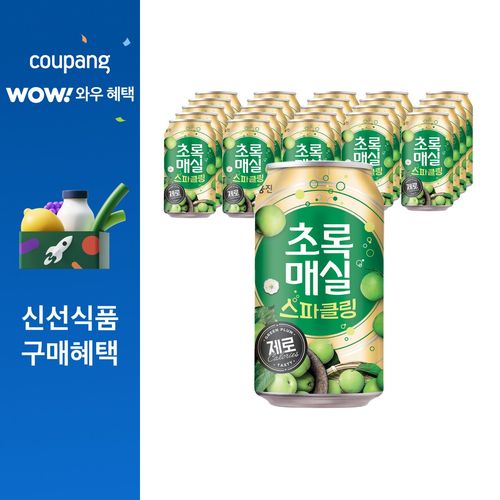 초록매실 스파클링 제로 캔, 350ml, 24개