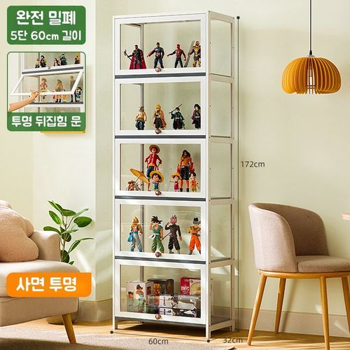 흰색 진열대 아크릴 건담 장식장 진열장 피규어 장식장 5단,가로 60cm, 1개