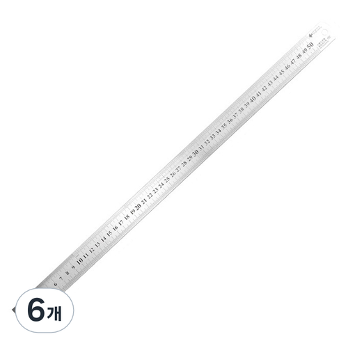 영바영 스테인레스 스틸 반영구 양면 직자 50cm, 실버, 6개