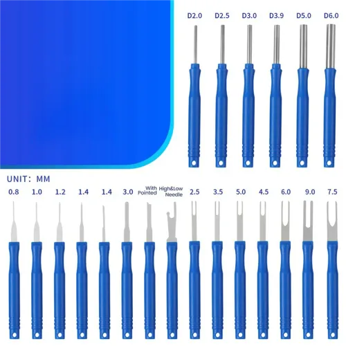 ABZS 42Pcs 자동차 터미널 제거 도구 키트 케이블 플러그 제거 풀러 전기 와이어 압착 커넥터 핀 추출기 블