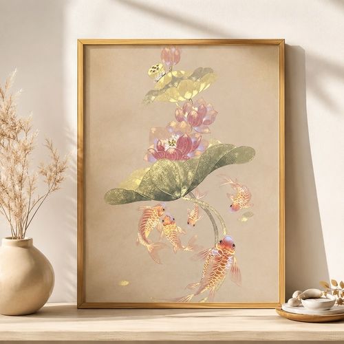 스팃스 보석십자수 잉어와 연꽃 풍수 인테리어 그림 DIY 취미 키트 전체비즈 다이아몬드페인팅