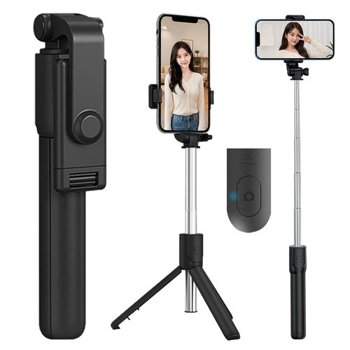 셀카봉 삼각대 블루투스 무선 리모컨 초경량 휴대용 일체형 아이폰 갤럭시 70cm, 1개, 블랙, 셀카봉삼각대