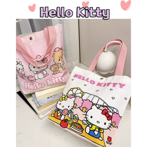 픽무 헬로키티 에코백 캔버스가방 데일리 토트백 파우치 귀저귀