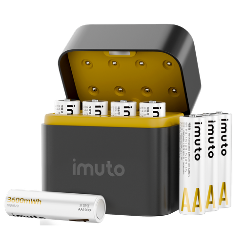 IMUTO 1.5V 리튬 배터리 건전지 충전지 충전기 세트 AA 3600mWh