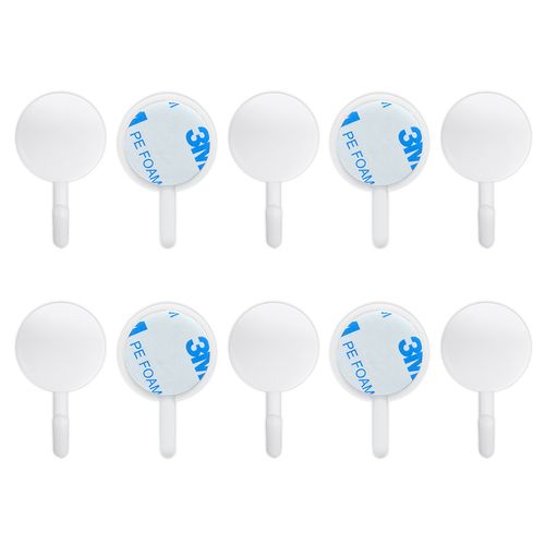 월드크린 마카롱 접착식 후크 걸이, 화이트, 10개
